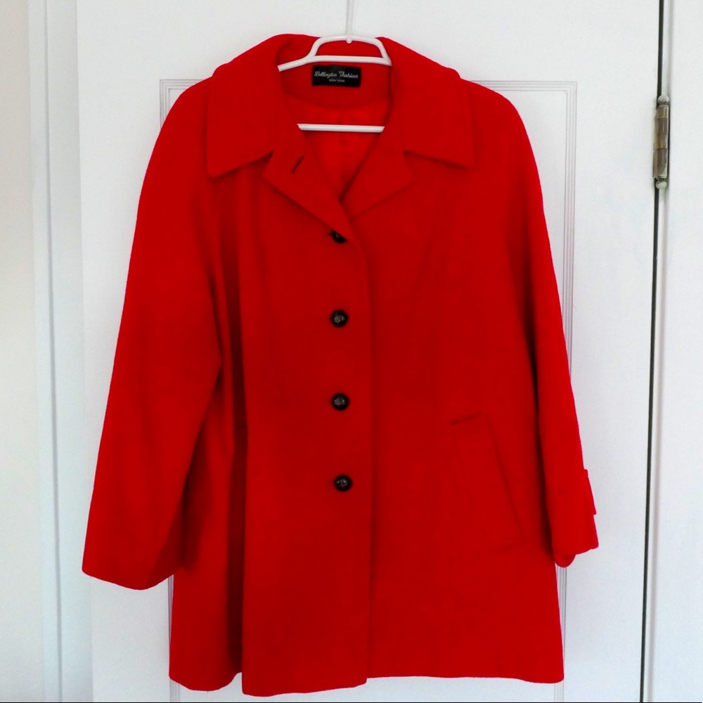 Red wool peacoat, size- L